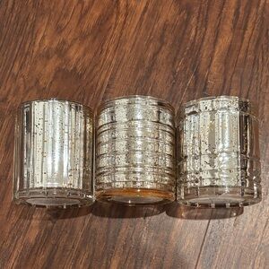 Homeworx Set of 3 Silver and Gold Glass Votive Holders